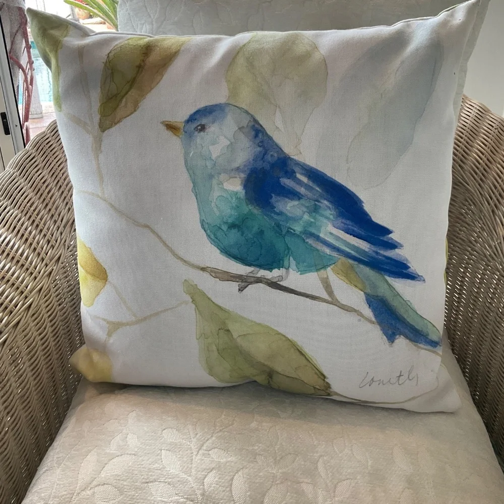 “Bird in a Tree” By Artist Lanie Loreth 15” x 15” Throw Pillow